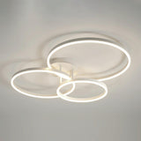 Three White Circle LED Semi-Flush Mount Ceiling Light Image - 27