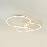 Three White Circle LED Semi-Flush Mount Ceiling Light Image - 28