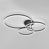 Three White Circle LED Semi-Flush Mount Ceiling Light Image - 32