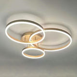 Three White Circle LED Semi-Flush Mount Ceiling Light Image - 34