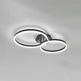 Three White Circle LED Semi-Flush Mount Ceiling Light Image - 36