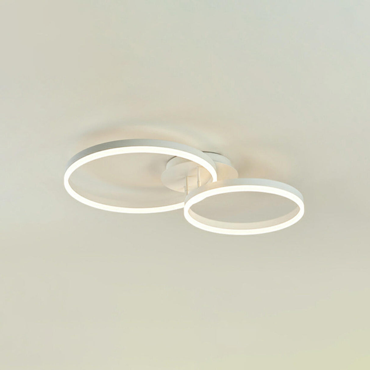 Three White Circle LED Semi-Flush Mount Ceiling Light Image - 37