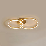 Three White Circle LED Semi-Flush Mount Ceiling Light Image - 38