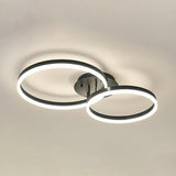 Three White Circle LED Semi-Flush Mount Ceiling Light Image - 40