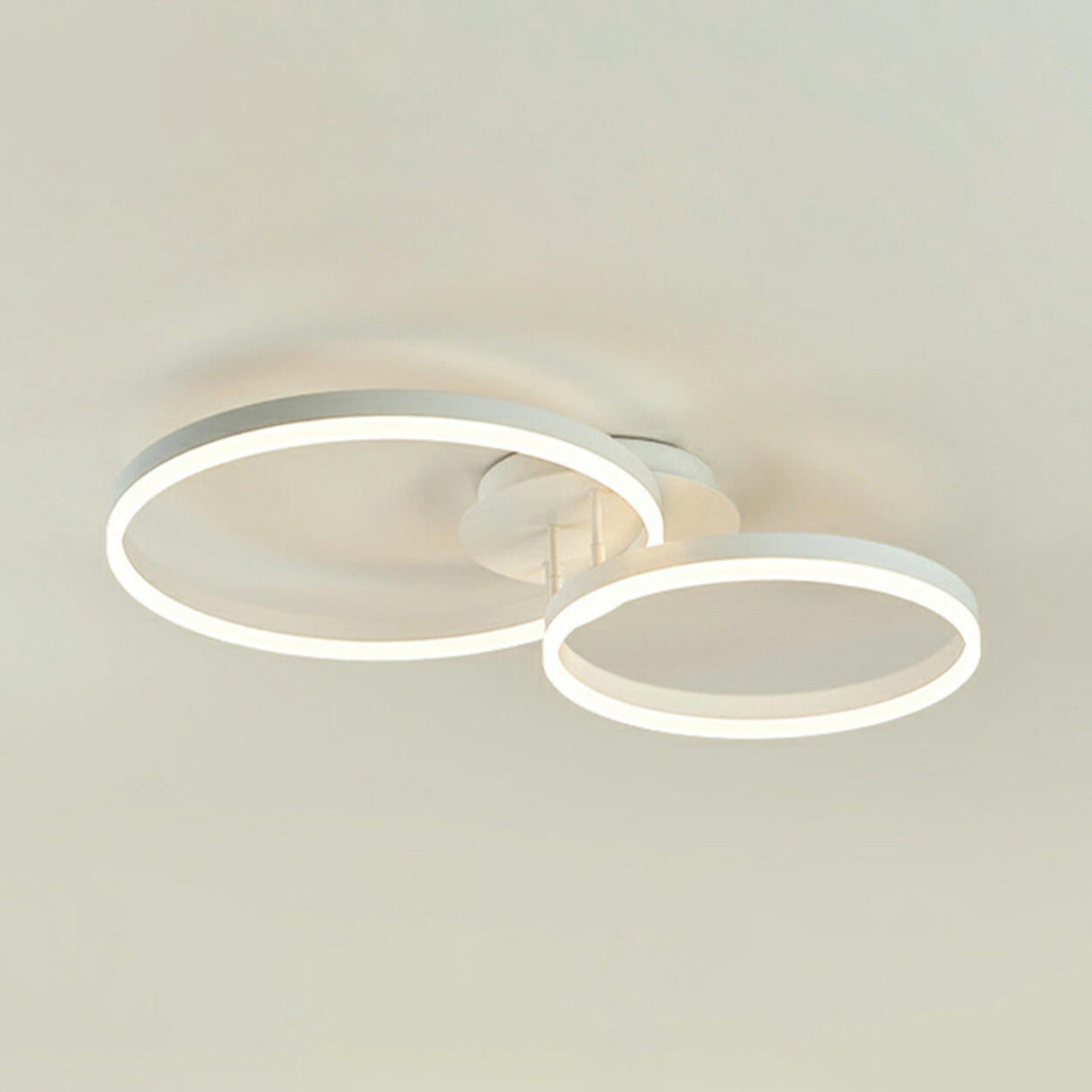 Three White Circle LED Semi-Flush Mount Ceiling Light Image - 41