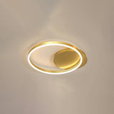 Three White Circle LED Semi-Flush Mount Ceiling Light Image - 6