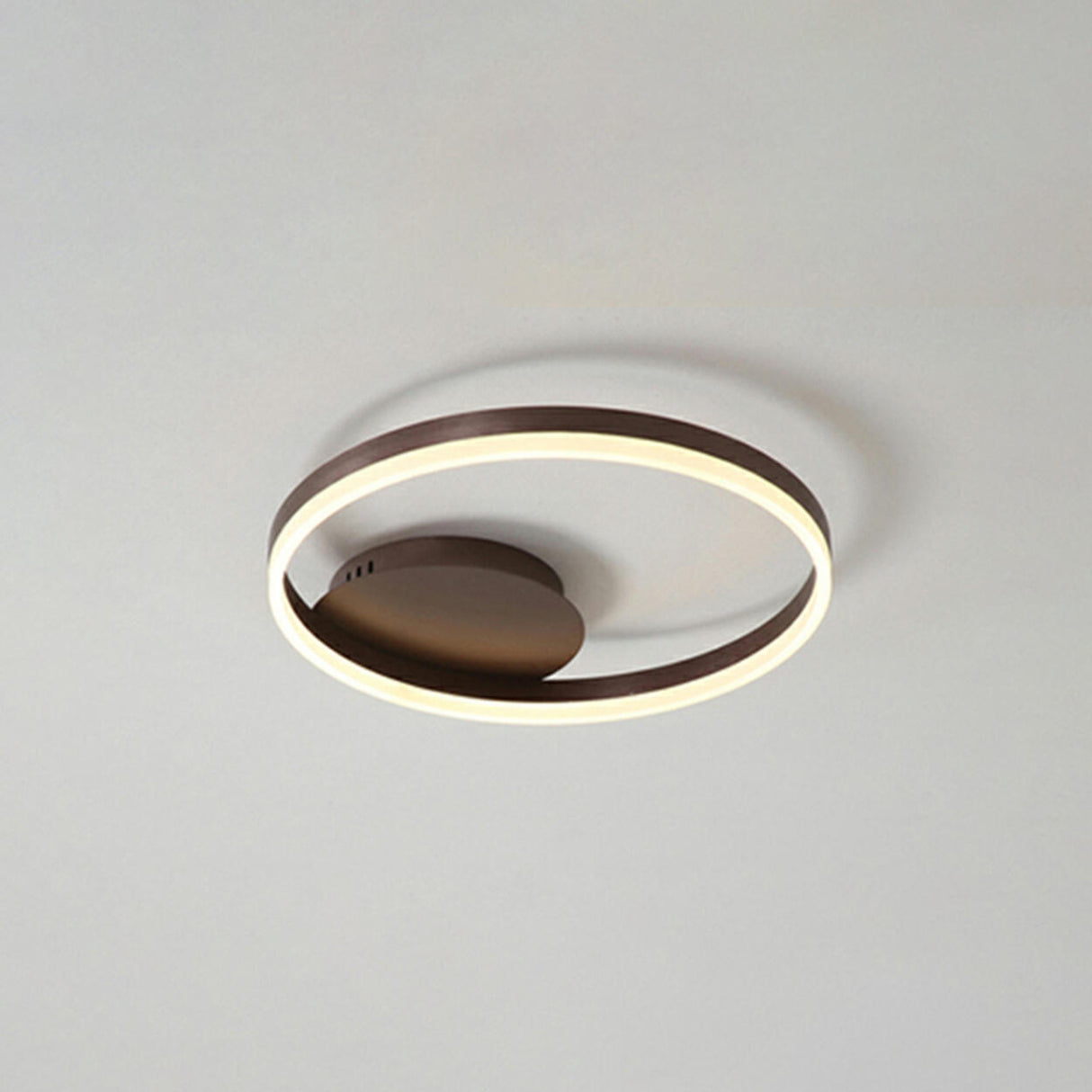 Three White Circle LED Semi-Flush Mount Ceiling Light Image - 7