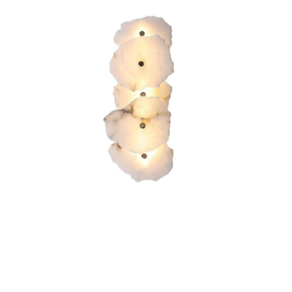 Tiered Geometric White Stone Bedside Wall Sconce Image - 3