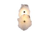 Tiered Geometric White Stone Bedside Wall Sconce Image - 5