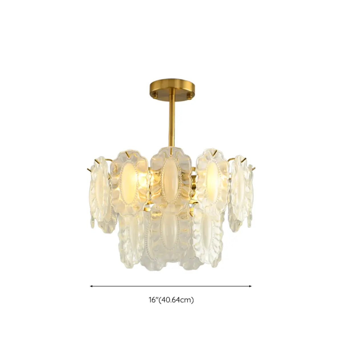 Tiered Glass Gold Pearl Adjustable Height Bedroom Chandelier Image - 16