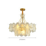 Tiered Glass Gold Pearl Adjustable Height Bedroom Chandelier Image - 17