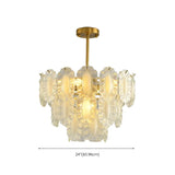 Tiered Glass Gold Pearl Adjustable Height Bedroom Chandelier Image - 22