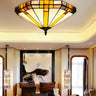 Tiffany Brown Cone Glass Small Flush Mount Ceiling Lamp Image - 1