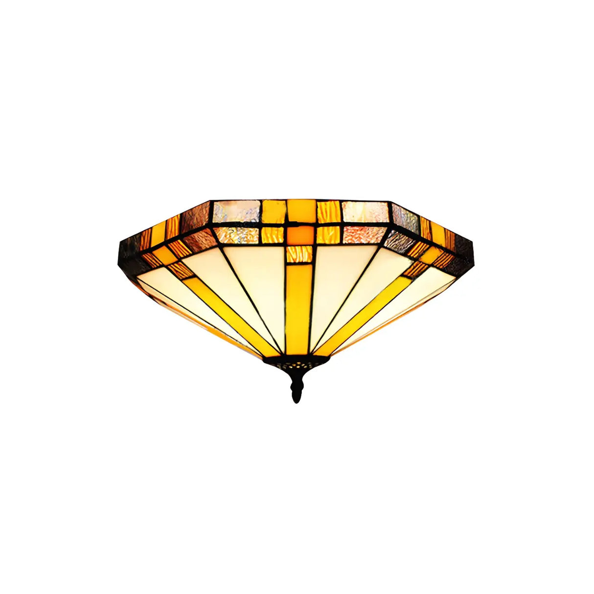 Tiffany Brown Cone Glass Small Flush Mount Ceiling Lamp Image - 3