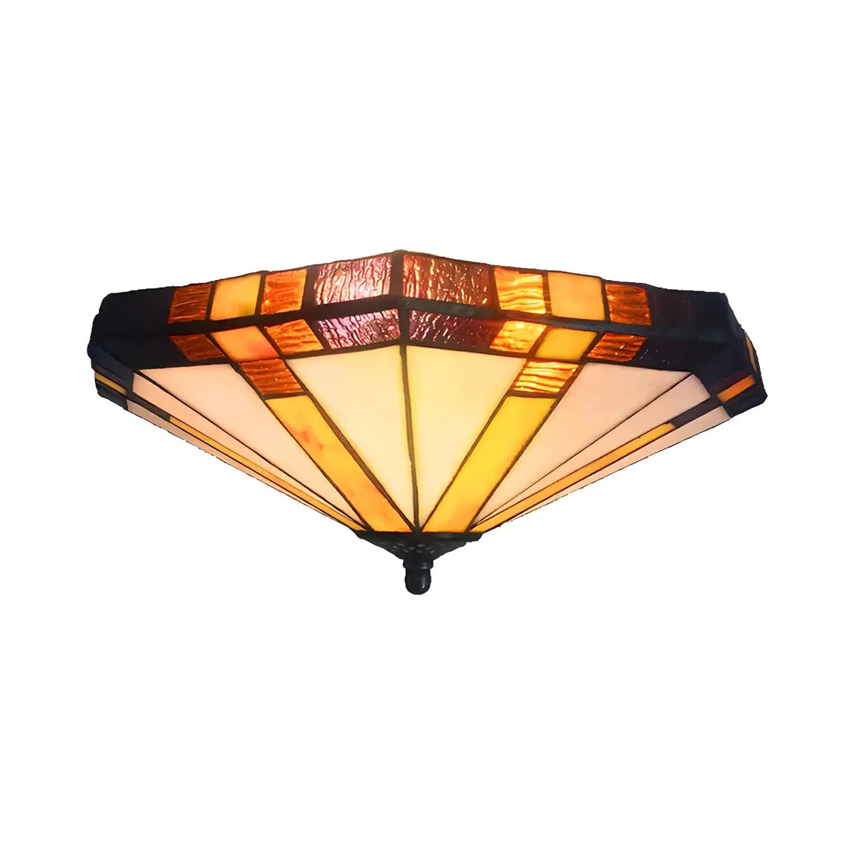 Tiffany Brown Cone Glass Small Flush Mount Ceiling Lamp Image - 6