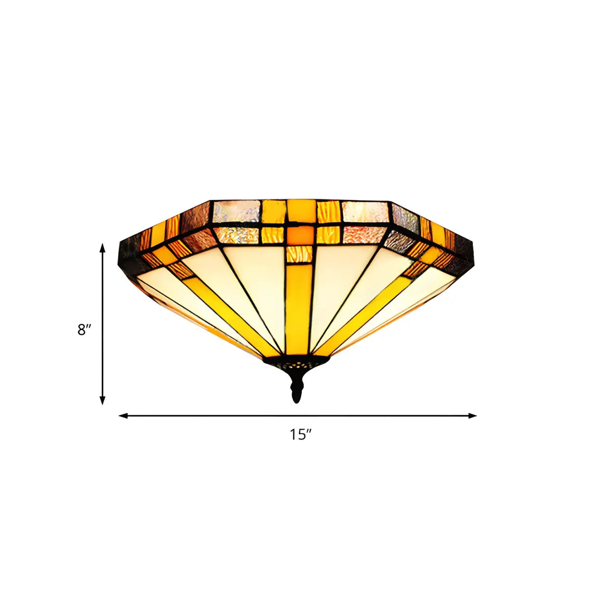 Tiffany Brown Cone Glass Small Flush Mount Ceiling Lamp 