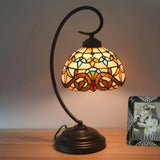 Tiffany Classic Gooseneck Dome Stained Glass Desk Lamp Image - 4