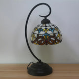 Tiffany Classic Gooseneck Dome Stained Glass Desk Lamp Image - 5