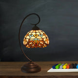 Tiffany Classic Gooseneck Dome Stained Glass Desk Lamp Image - 6