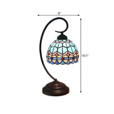 Tiffany Classic Gooseneck Dome Stained Glass Desk Lamp #size