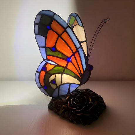 Tiffany Creative Colorful Butterfly Glass Table Lamp Image - 1