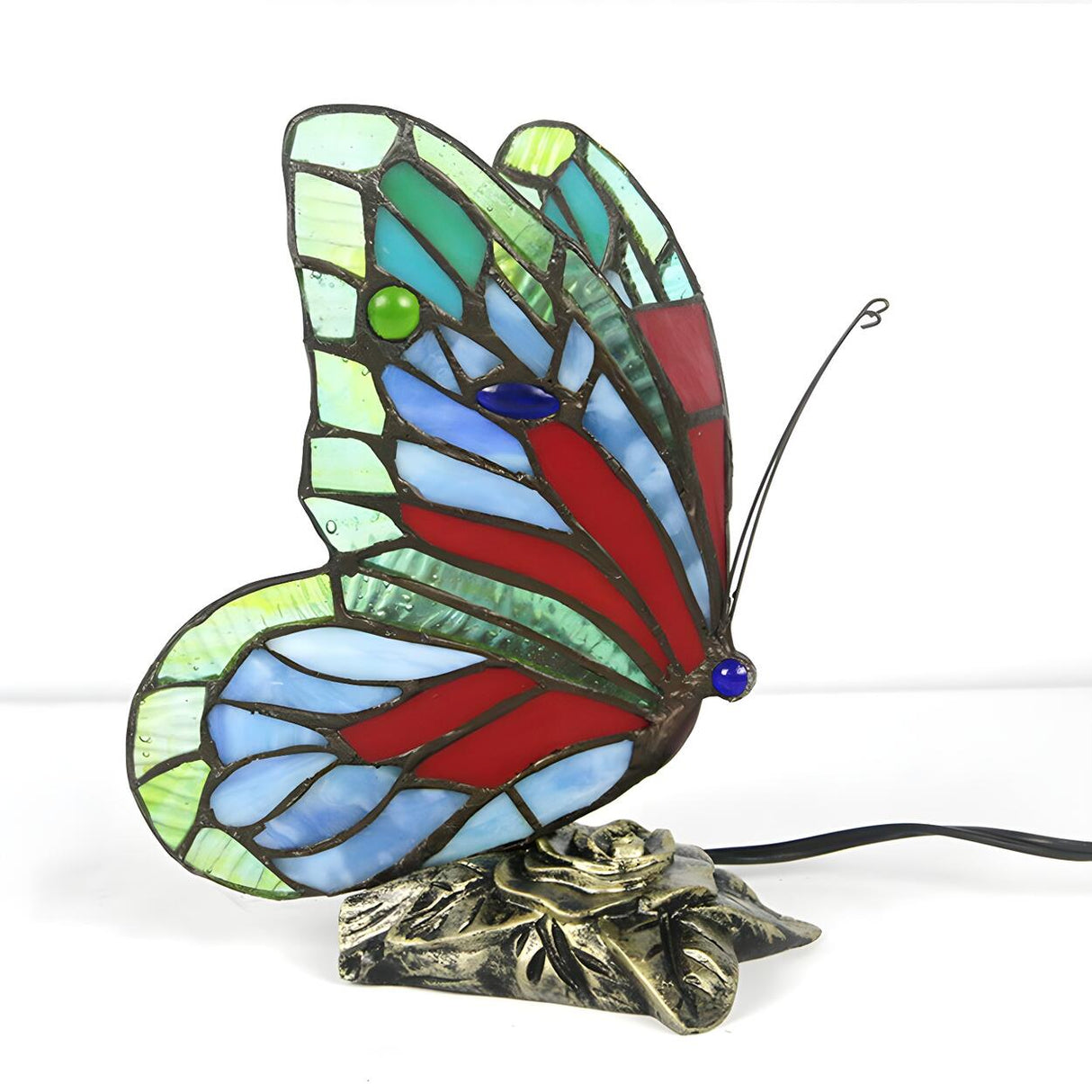 Tiffany Creative Colorful Butterfly Glass Table Lamp Image - 5