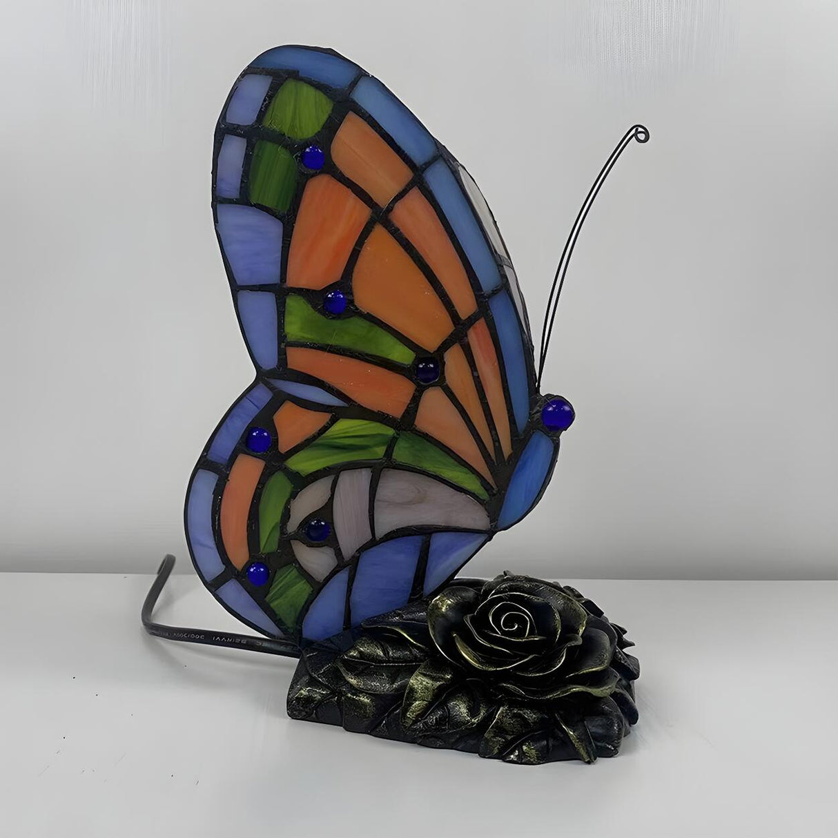 Tiffany Creative Colorful Butterfly Glass Table Lamp Image - 8