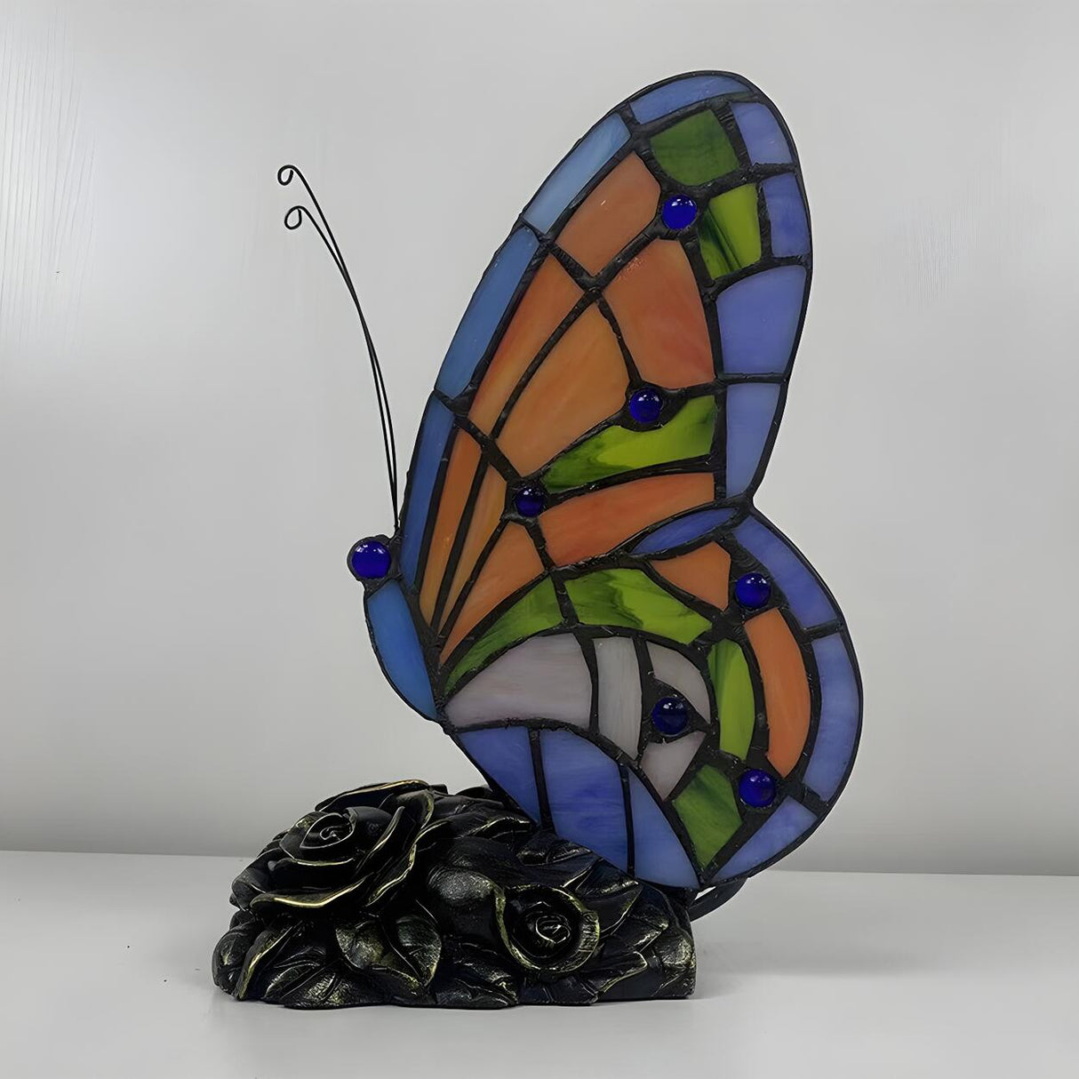 Tiffany Creative Colorful Butterfly Glass Table Lamp Image - 9