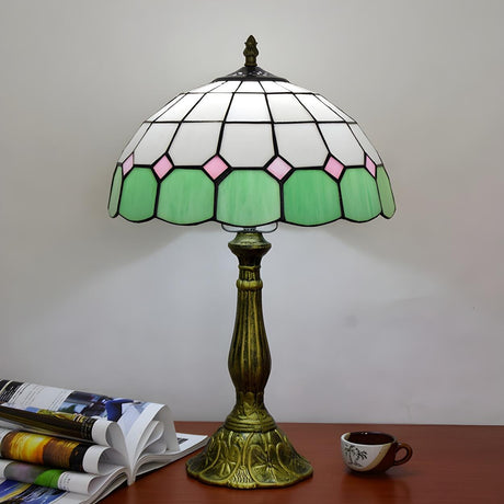 Tiffany Dome Fashion Stained Glass Decor Table Lamp Image - 2