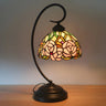 Tiffany Dome Stained Glass Rose Pattern Desk Lamp Image - 4