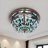 Tiffany Dragonfly Glass Stained Bowl Flush Mount Light Image - 1