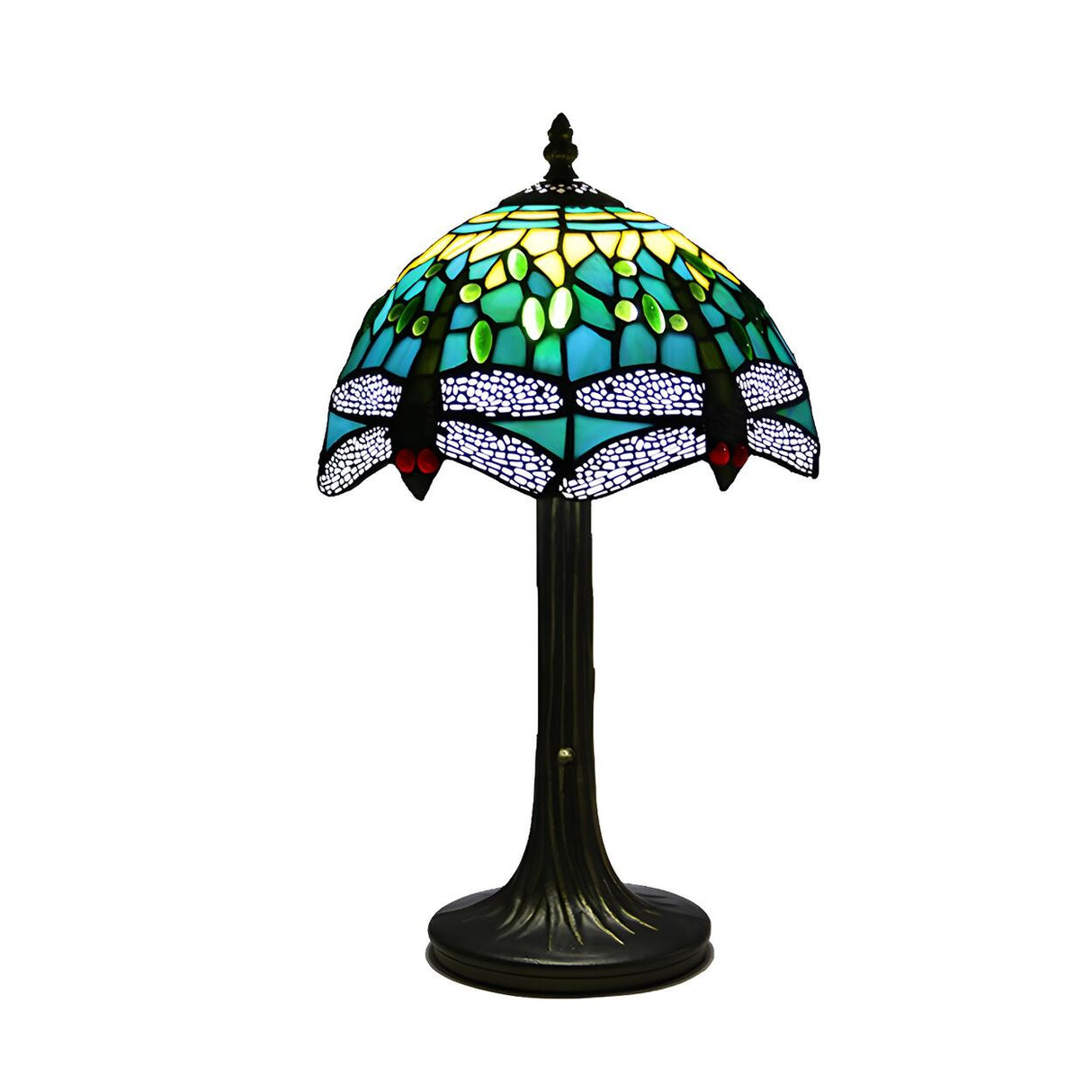 Tiffany Dragonfly Painted Umbrella Glass Table Lamp Image - 10