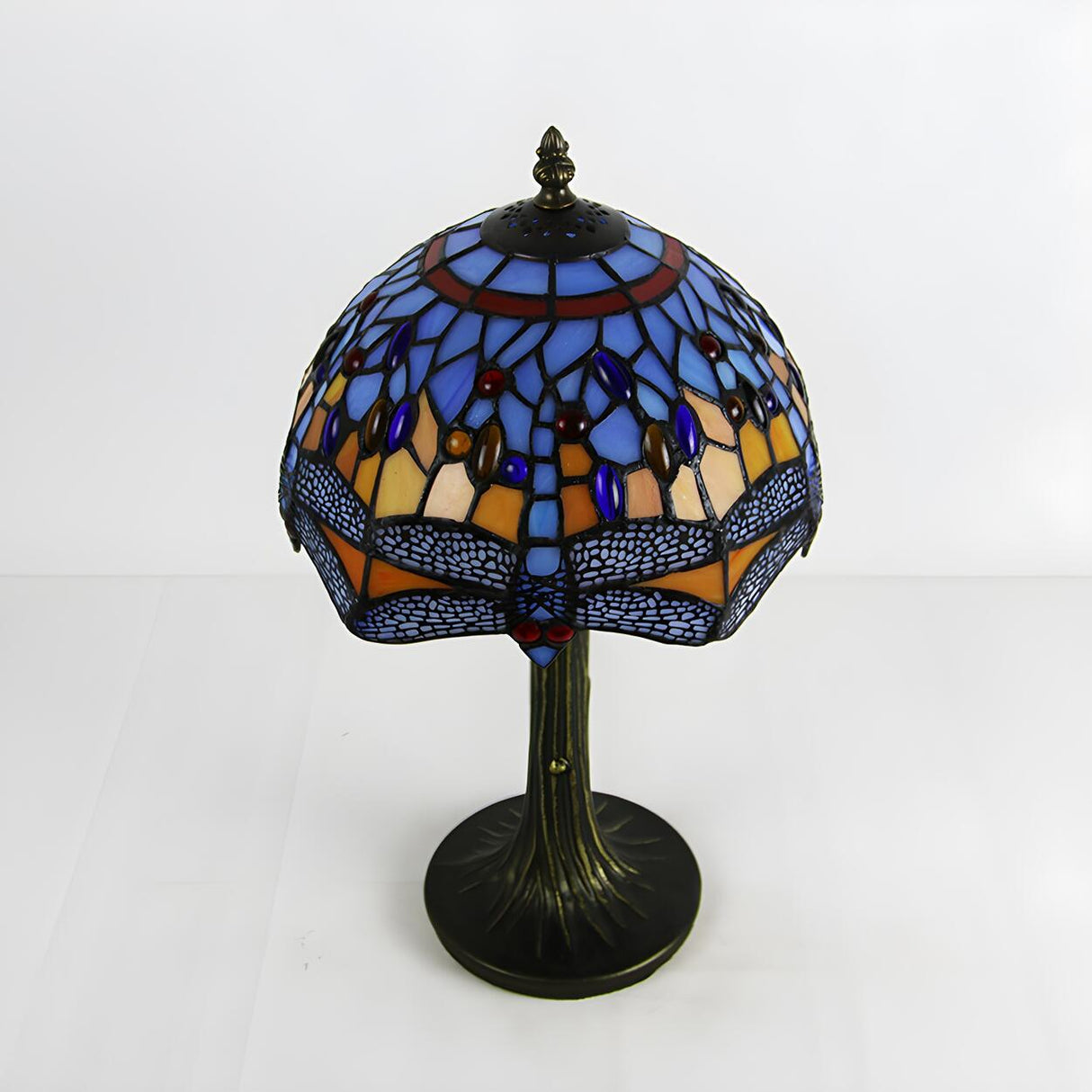 Tiffany Dragonfly Painted Umbrella Glass Table Lamp Image - 14