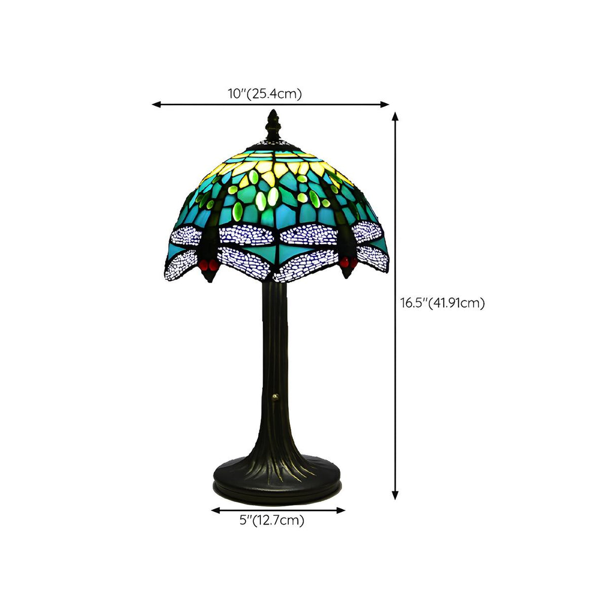 Tiffany Dragonfly Painted Umbrella Glass Table Lamp 