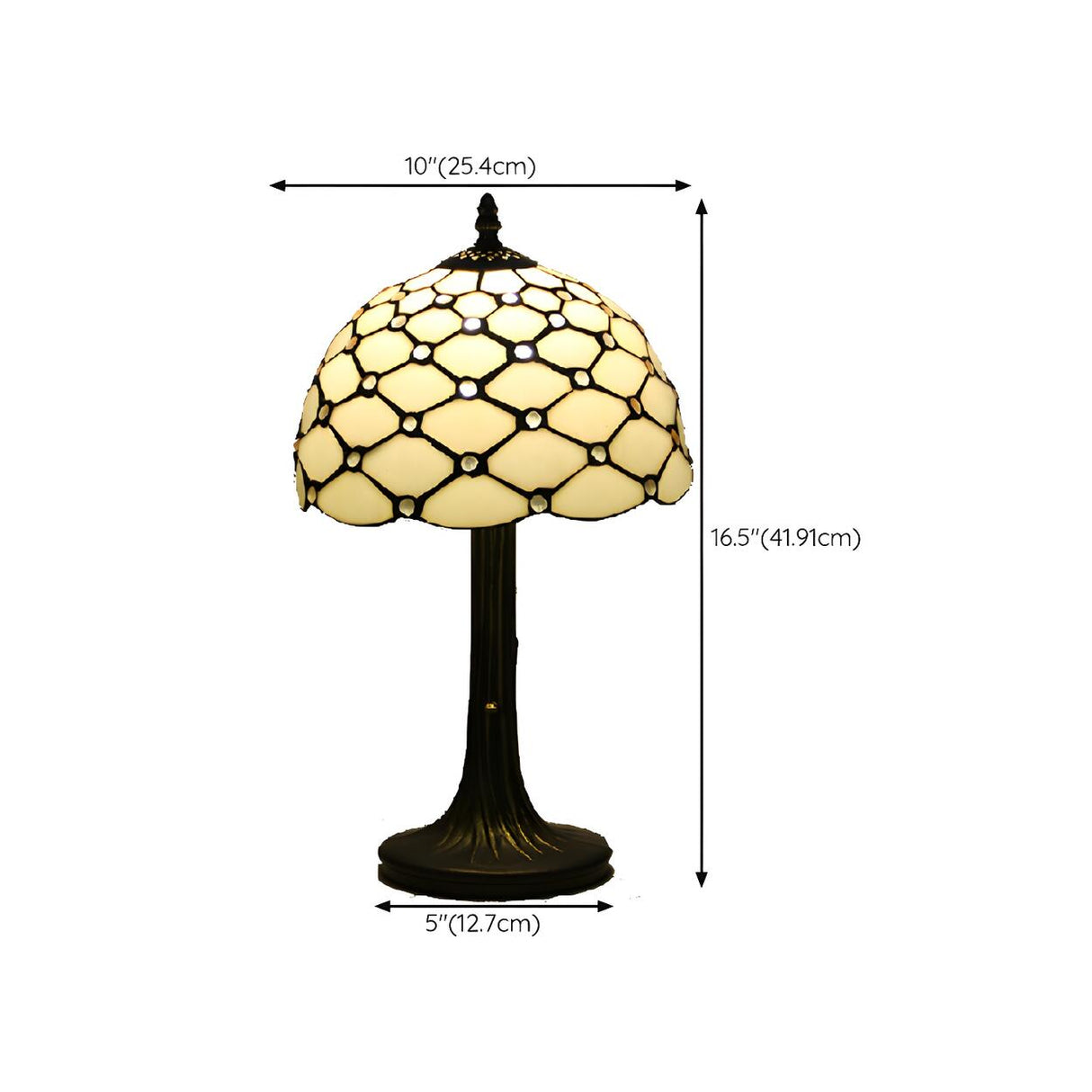 Tiffany Dragonfly Painted Umbrella Glass Table Lamp Image - 17