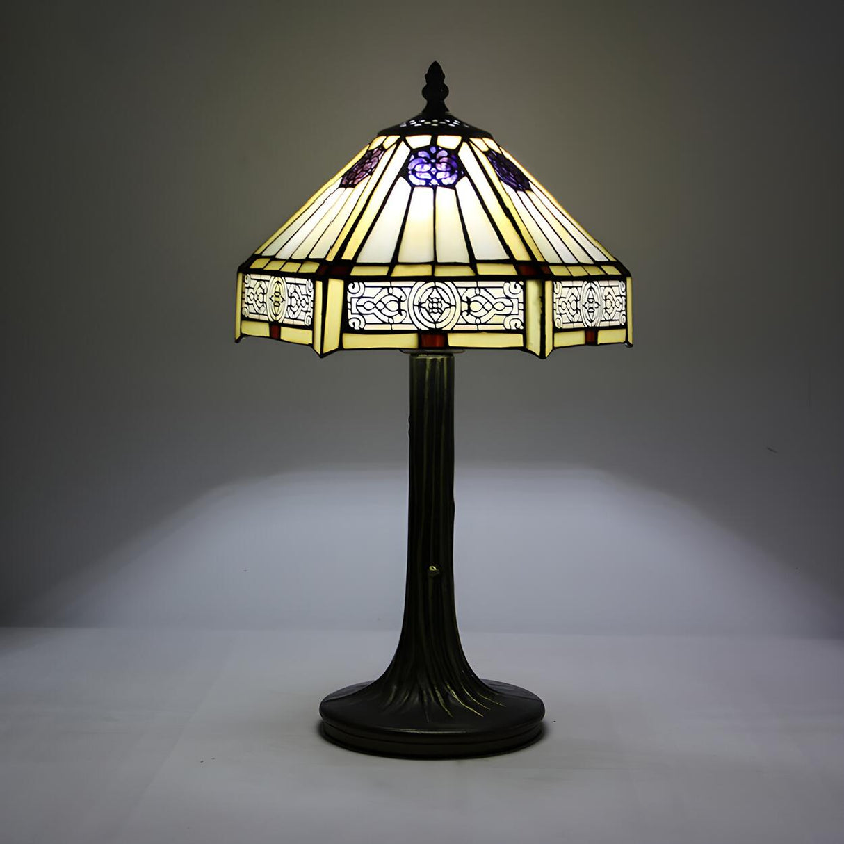 Tiffany Dragonfly Painted Umbrella Glass Table Lamp Image - 5