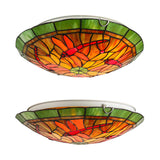 Tiffany Dragonfly Stained Glass Bowl Flush Mount Light Image - 4