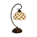 Tiffany Elegant Bronze Bowl Swirl Arm Night Table Lamp Image - 11