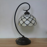 Tiffany Elegant Bronze Bowl Swirl Arm Night Table Lamp Image - 13