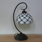 Tiffany Elegant Bronze Bowl Swirl Arm Night Table Lamp Image - 17