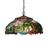 Tiffany Floral Stained Glass Pink Pendant Chandelier Light Image - 5