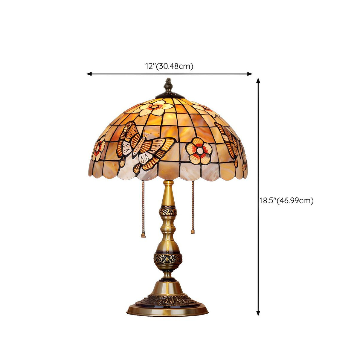 Tiffany Flower Glass Dome Umbrella Decor Table Lamp 