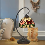 Tiffany Gooseneck Butterfly Stained Glass Desk Lamp Image - 2