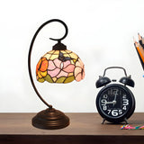 Tiffany Gooseneck Butterfly Stained Glass Desk Lamp Image - 6