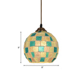 Tiffany Green Colorful Mosaic Glass Globe Pendant Light #size