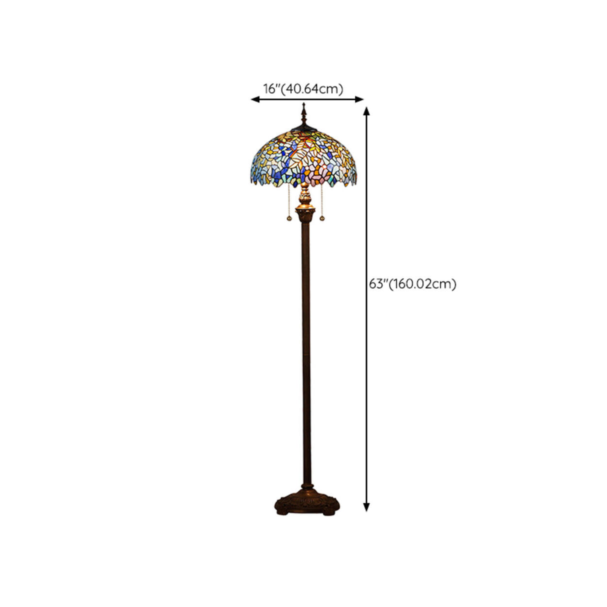 Tiffany Living Room Stained Glass Floral Floor Lamp 