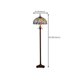 Tiffany Living Room Stained Glass Floral Floor Lamp #size