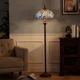 Tiffany Living Room Stained Glass Floral Floor Lamp Image - 4