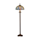 Tiffany Living Room Stained Glass Floral Floor Lamp Image - 5