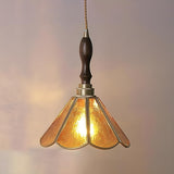 Tiffany Pink Butterfly Glass Cone Bedroom Pendant Light Image - 8